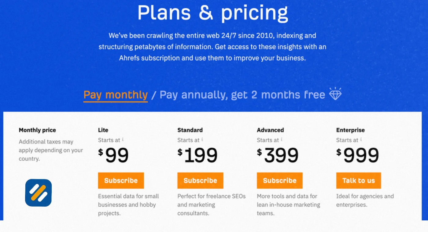 Ahrefs pricing and plans