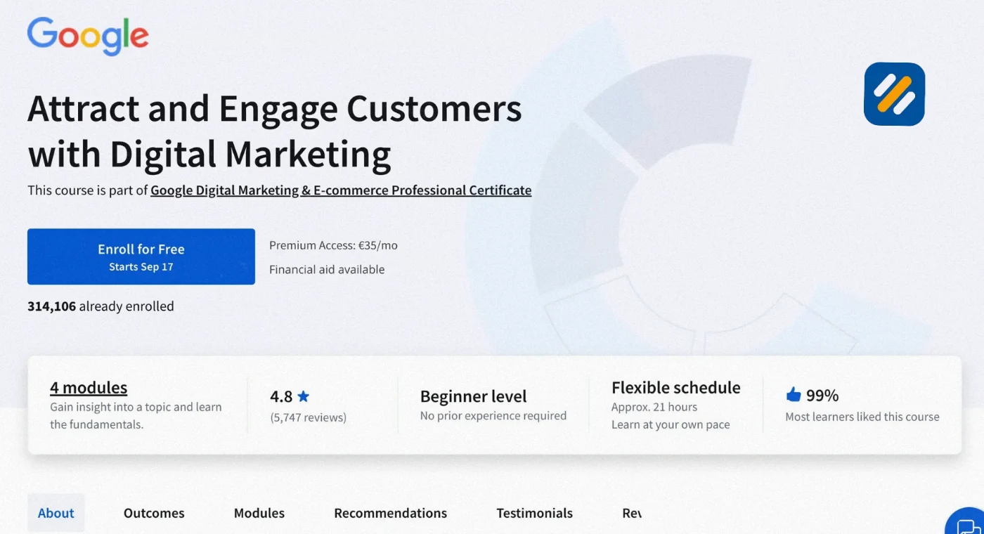 Google Career Certificate in Digital Marketing