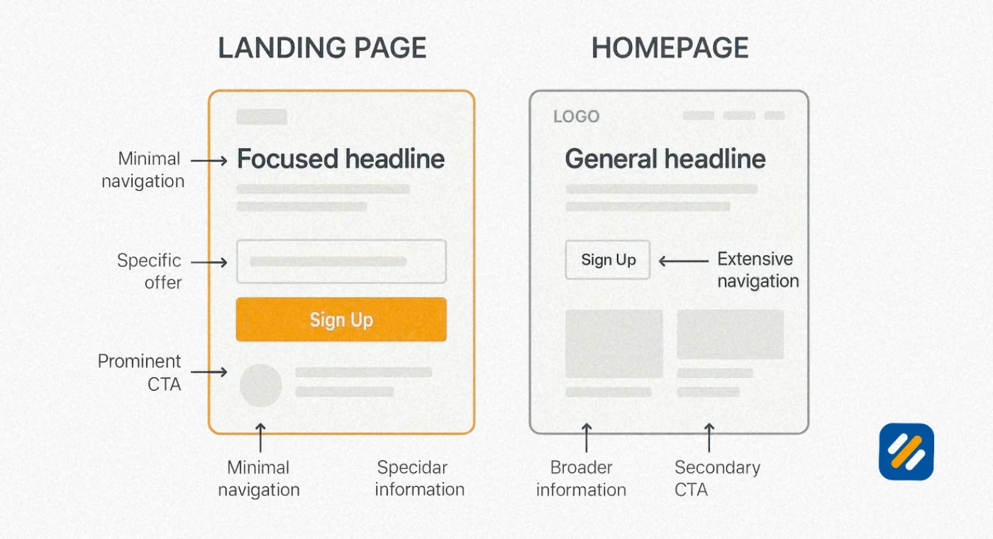 Landing Page vs Website